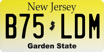 NJ license plate B75LDM