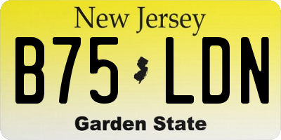 NJ license plate B75LDN