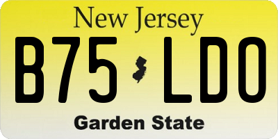 NJ license plate B75LDO