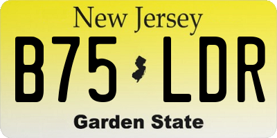 NJ license plate B75LDR