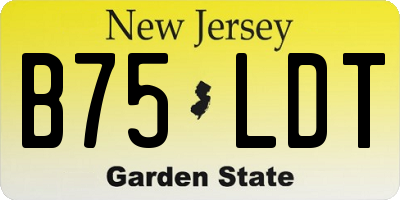 NJ license plate B75LDT