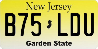 NJ license plate B75LDU