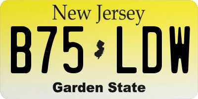 NJ license plate B75LDW