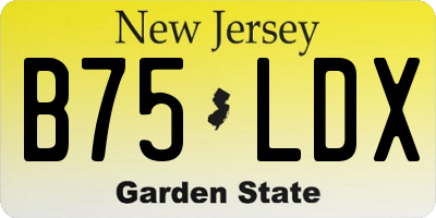 NJ license plate B75LDX
