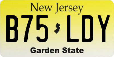NJ license plate B75LDY