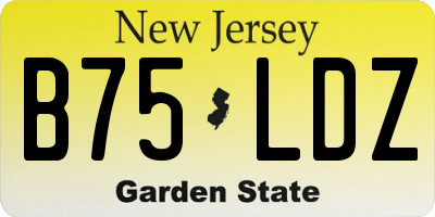 NJ license plate B75LDZ