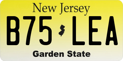 NJ license plate B75LEA