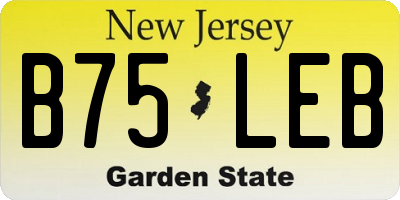 NJ license plate B75LEB