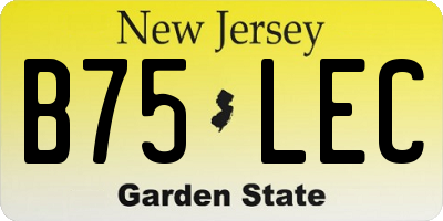 NJ license plate B75LEC