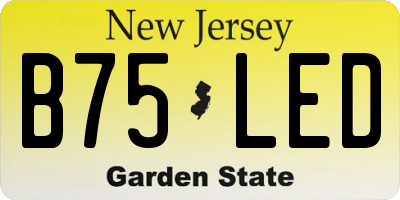 NJ license plate B75LED