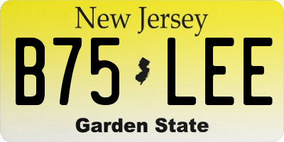 NJ license plate B75LEE