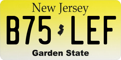 NJ license plate B75LEF