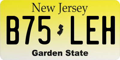 NJ license plate B75LEH