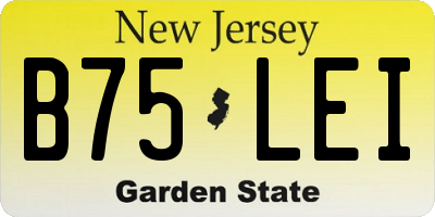 NJ license plate B75LEI