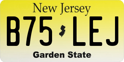 NJ license plate B75LEJ