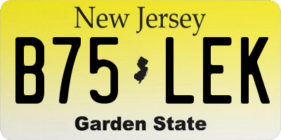 NJ license plate B75LEK