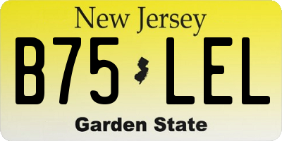 NJ license plate B75LEL