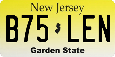 NJ license plate B75LEN
