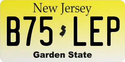 NJ license plate B75LEP