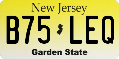 NJ license plate B75LEQ