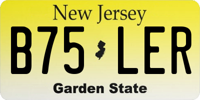 NJ license plate B75LER