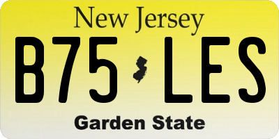 NJ license plate B75LES