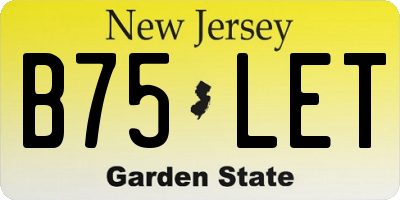 NJ license plate B75LET