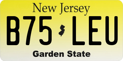 NJ license plate B75LEU