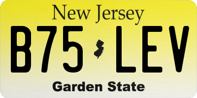 NJ license plate B75LEV