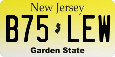 NJ license plate B75LEW