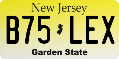 NJ license plate B75LEX