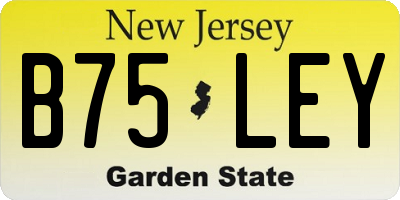 NJ license plate B75LEY