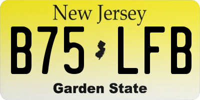 NJ license plate B75LFB