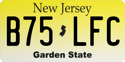 NJ license plate B75LFC