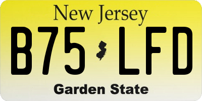 NJ license plate B75LFD