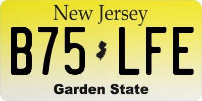 NJ license plate B75LFE
