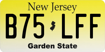 NJ license plate B75LFF
