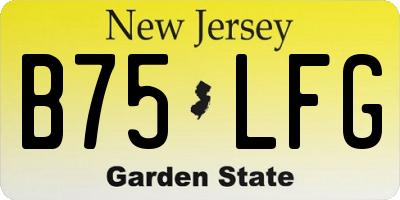 NJ license plate B75LFG