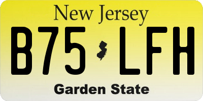 NJ license plate B75LFH
