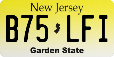 NJ license plate B75LFI