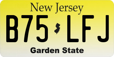 NJ license plate B75LFJ