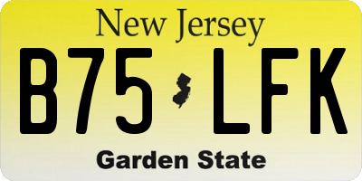 NJ license plate B75LFK