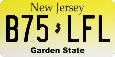 NJ license plate B75LFL