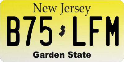 NJ license plate B75LFM