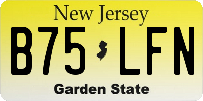 NJ license plate B75LFN