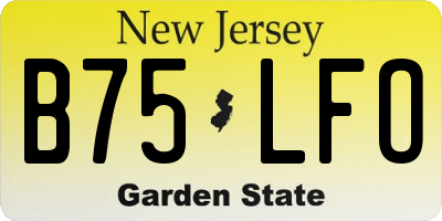 NJ license plate B75LFO