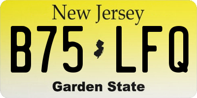 NJ license plate B75LFQ