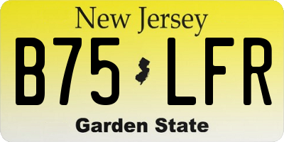 NJ license plate B75LFR