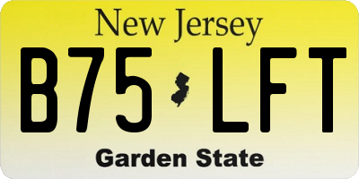 NJ license plate B75LFT