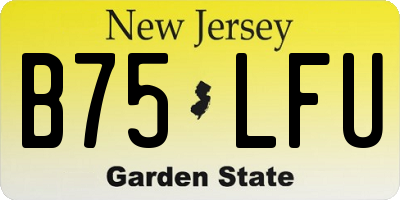 NJ license plate B75LFU